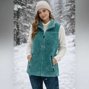 Free Country Full Zip Fleece Blue Vest xxl